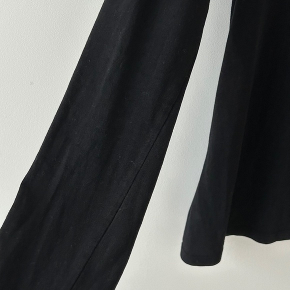 Splash Cotton Black Crewneck Tee Long Sleeve Top - Picture 12 of 16